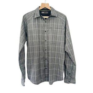 Mountain Hardwear Mens Sz M Gray Plaid Long Sleeve Snap Front Shirt